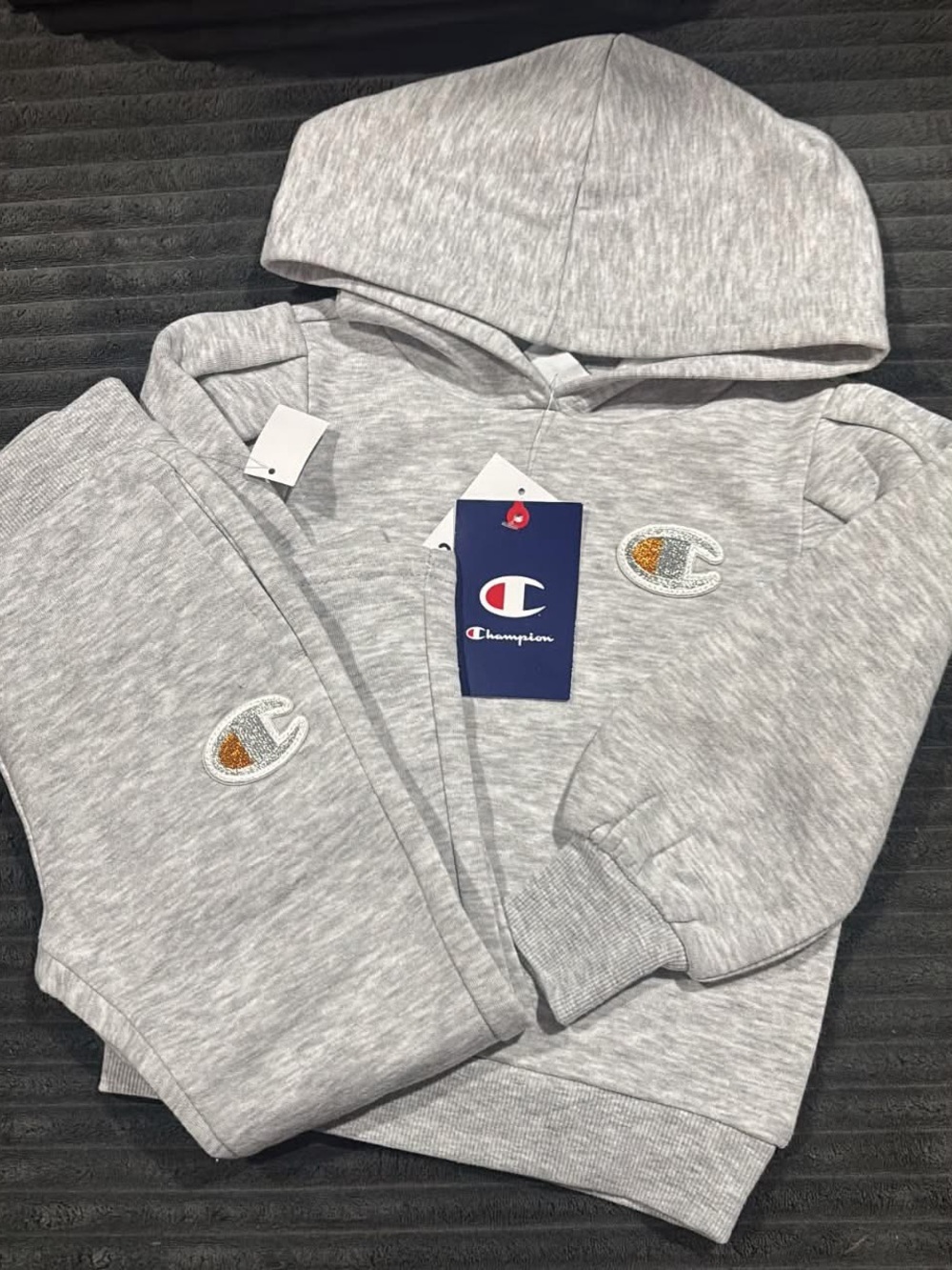 Kids gray hooded sweatshirt and pants